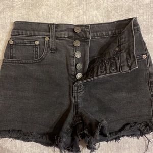 Madewell Button-Fly Black Cut-Off Jean Shorts